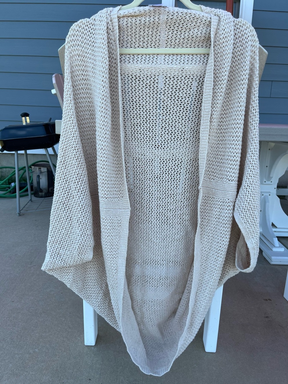J Jill Light Beige Open-Knit Women's Shrug Sweater